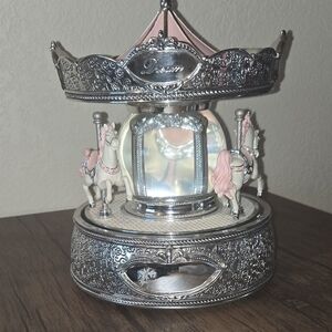 Things Remembered Musical Silver and Pink Dream Carousel